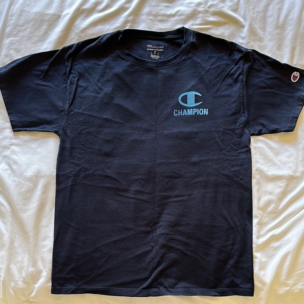 Champion Black Short Sleeve Tee with Classic Crew Neck
